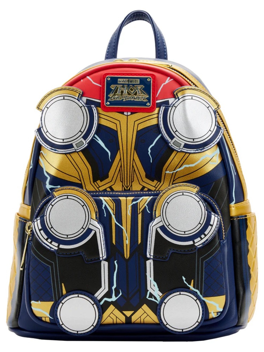 Loungefly Thor: Love and Thunder Navy, Gold & Red Mini Backpack